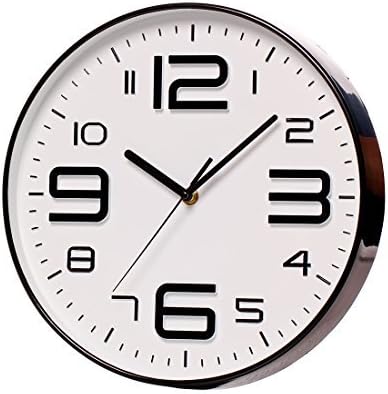 SonYo Indoor Big 3D Number Silent Wall Clock Silent Sweep Movement Wall Clocks Battery Operated 12 Inch Blackedge