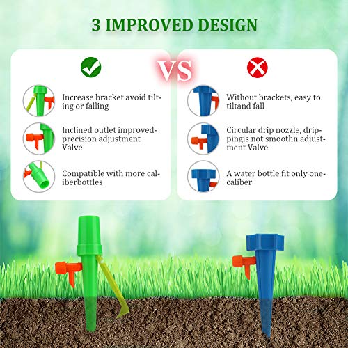 Tearcam Plant Self Watering Spikes Devices, Automatic Plant Irrigation Garden Plant Watering System with Slow Release Control for Indoor & Outdoor Drip, 12 PCS Suitable for All Bottles