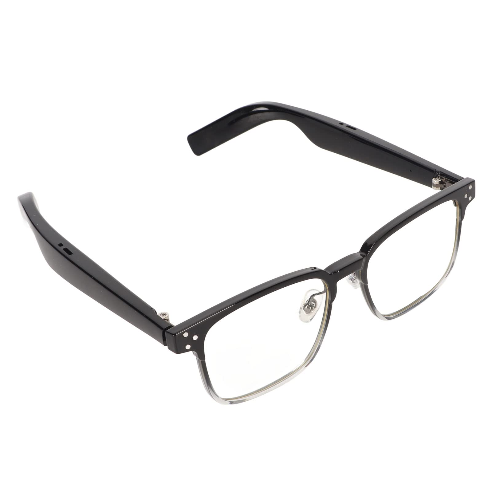 Open Ear Style Audio Smart Glasses, IPX4 Waterproof Listen Music And Calls, Stereo Wireless Bluetooth 5.3 Smart Glasses for Meetings, Driving, Gaming And Travel (Black Progressive Color Frame)