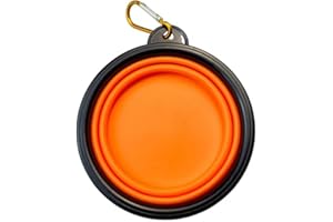 GENERIC Collapsible Dog Bowl, Portable Travel Pet Food & Water Dish with Carabiner Clip, Multicolor, for Small & Medium Dogs, Single Pack and 2 Pack Bundle (Orange, 2 Pack(Bundle of 2 Bowls))
