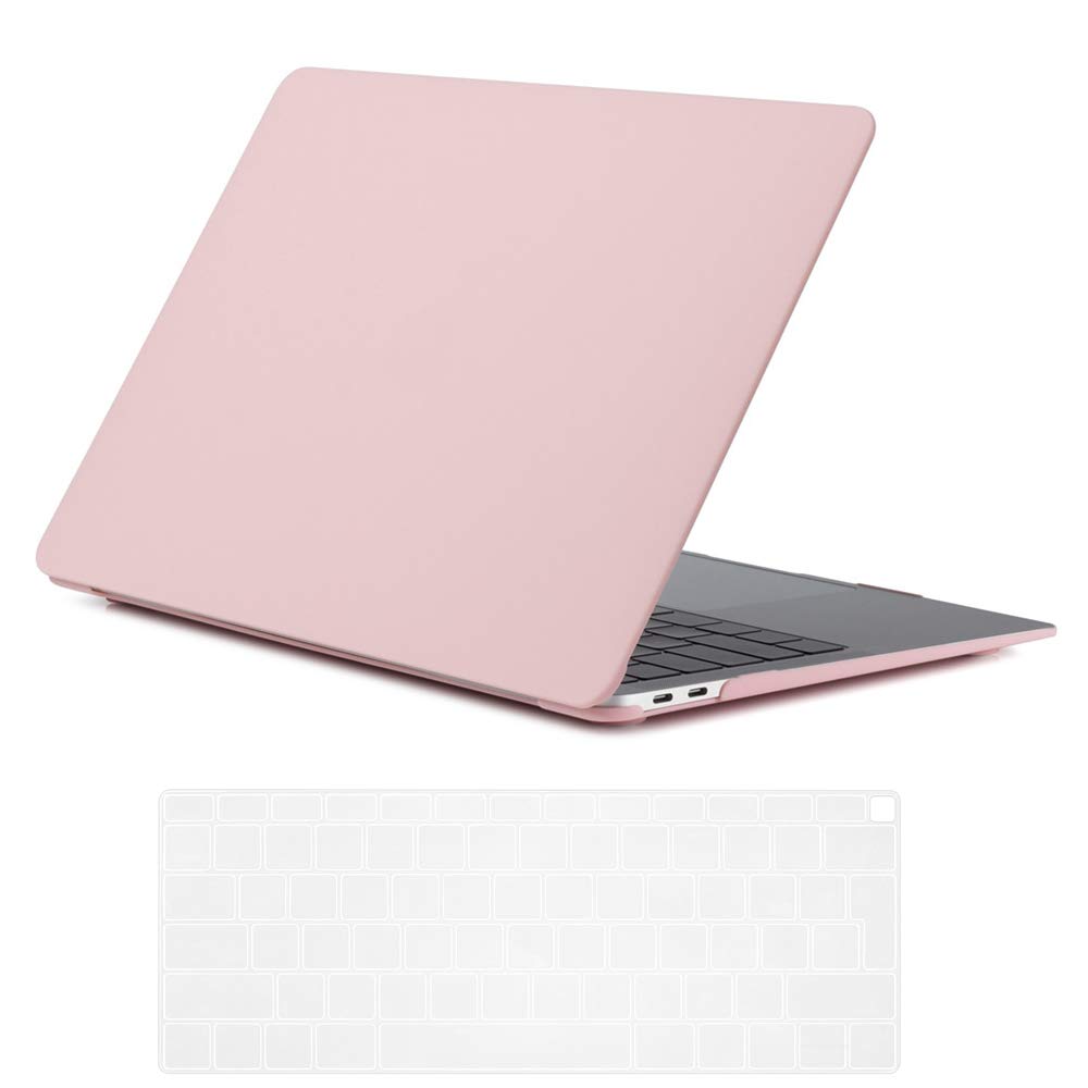 Se7enline New 2018/2019/2020 MacBook Air 13 Inch Case Smooth Plastic Hard Shell Case Cover & Keyboard Cover for MacBook Air 13-Inch Retina Display Touch ID Version A1932/A2337/A2179, Rose Quartz