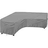 OutdoorLines Waterproof Outdoor Patio Sectional Cover - UV Resistant & Windproof V-Shaped Patio Furniture Covers for Deck, Lawn and Backyard, 420D Heavy Duty Couch Cover 89" L (on Each Side) Grey