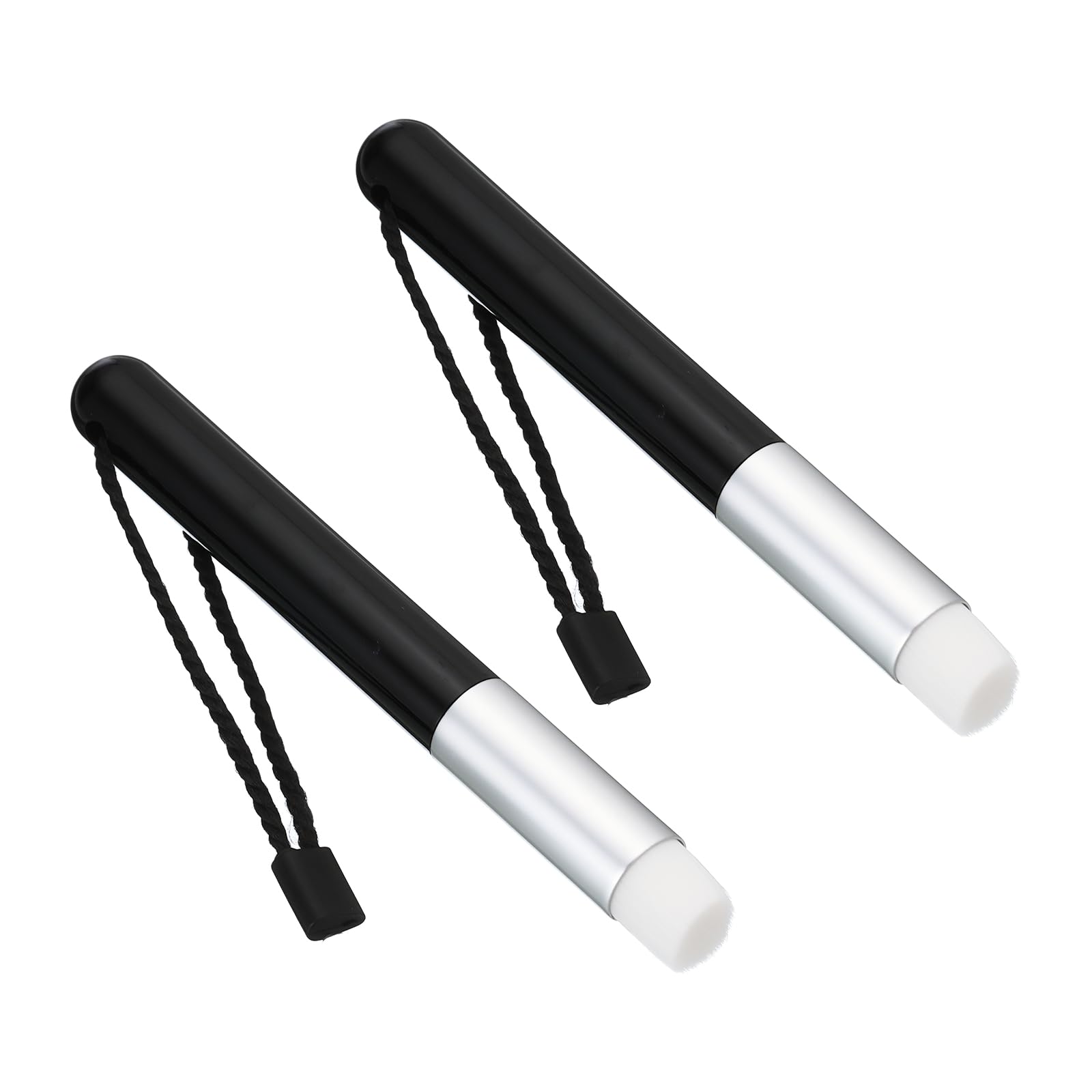 PATIKIL Ink Blending Brushes Mini for Card Making, 2 Pcs Small Ink Painting Blending Brushes Tool for Craft Drawing Stamping DIY, Black Silver