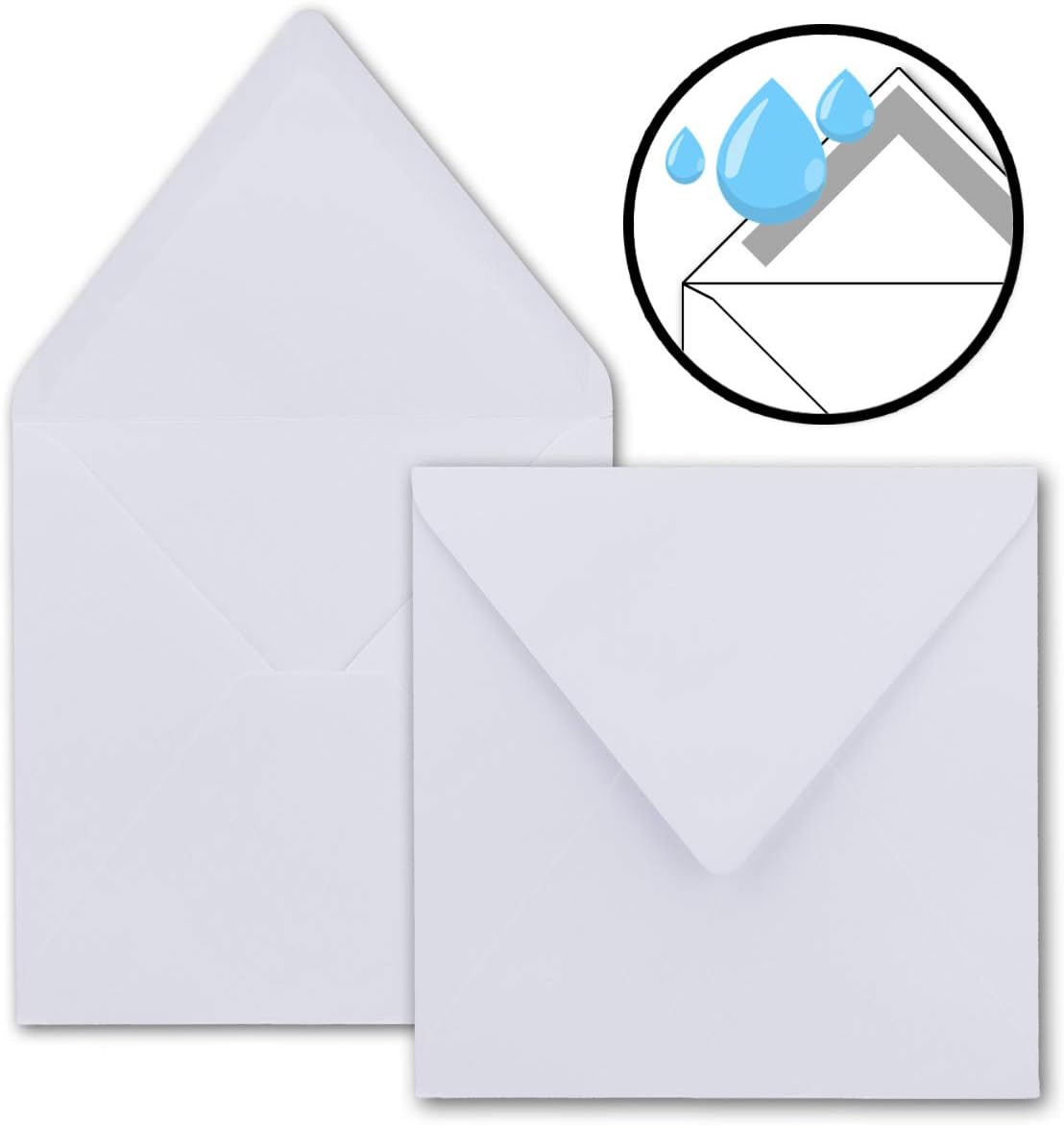 FarbenFroh® by Gustav Neuser® Pack of 50 Plain Square Cards 15 x 15 cm with Envelopes in Bright White for Greeting Cards etc - Image 5
