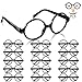 Harry Potter Wizard Glasses with Round Frame No Lenses for Kids Harry Potter, Halloween, St Patrick's Day Costume Party supplies Decorations, 16 Pack, Black