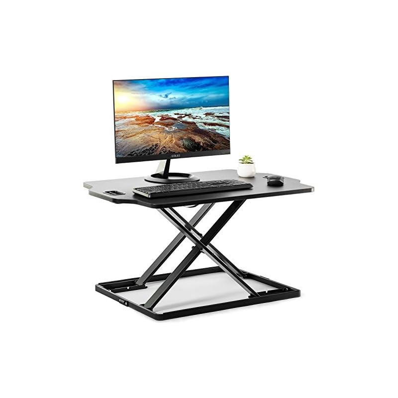 EleTab Standing Desk Converter Sit to Stand up Desk Riser Ultra Slim