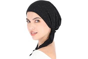 Madison Headwear Pretied Head Scarves for Women Featuring A Unique Sparkly Foil Finish and Stretchy Ribbed Fabric