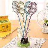 Unique Rollerball Pen, VESNIBA 4PCS New Cute Tennis Racket Pens Ballpoint Ink Pens Gel Pens Creative Stationery Student Gift (4pcs Tennis Racket, random)