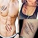 Halloween Scar Tattoos Temporary - Zombie Party Supplies Cosplay Props - Realistic Bloody Makeup Face Decorations Fake Injury Wound for Halloween Costume(24 Sheets)