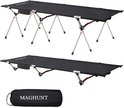 Amazon コット キャンプ アウトドアベッド 折りたたみ式 キャンピングベッド 2ways コンパクト 簡易 超軽量 防水 耐荷重150kg 収納ケース キャリーバッグ付き お昼寝 キャンプ 野外用 Maghunt 折りたたみ式ベッド