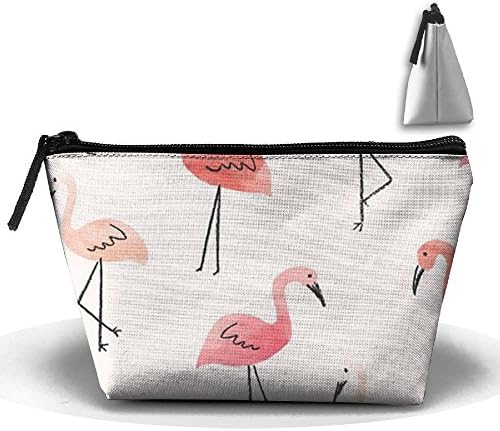 Flamingo Pink Animal Casual Trapezoid Makeup Bag Colorful Storage Pouch Bag For Women