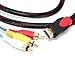 GBSELL 5ft HDMI Male to 3 RCA Video Audio AV Cable Cord Adapter for TV HDTV DVD 1080P