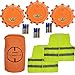 LED Road Flare and Reflective Safety Vest Bundle: 3 LED Road Flares with strong magnet and multiple light settings, BATTERIES INCLUDED, 2 Reflective Safety Vests, and a convenient travel bag