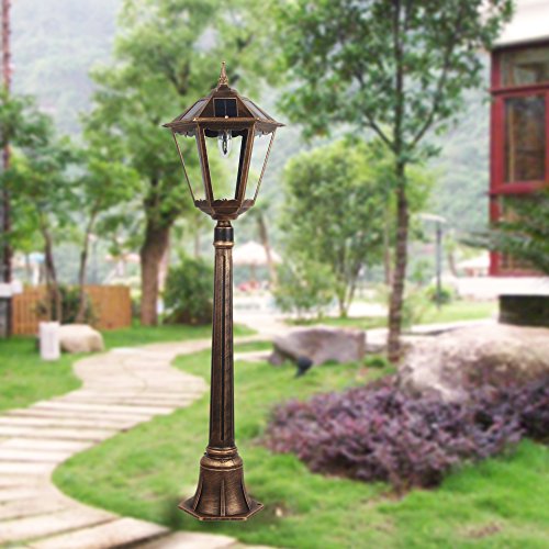 4 feet 2 inch outdoor solar powered lamp post with HIGH Bright LED Lights SL-6907bronze1.5m