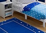 Kids Area Rug, Boys Starry Night | Children's Room Carpet | Delta Children | Blue with Stars