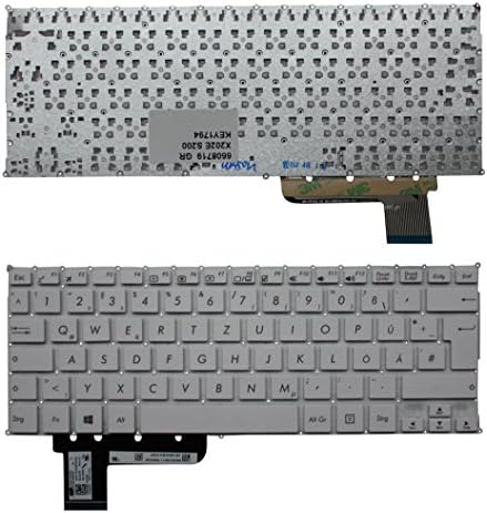 Keyboards4Laptops German Layout Replacement Laptop Keyboard White Windows 8 for Asus Vivobook S200E, Asus Vivobook X202E, Asus X202E