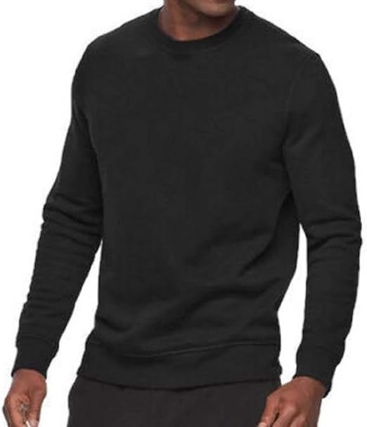 Tek Gear Crew Neck Sweatshirt Men's Ultra Soft Fleece Small Black at