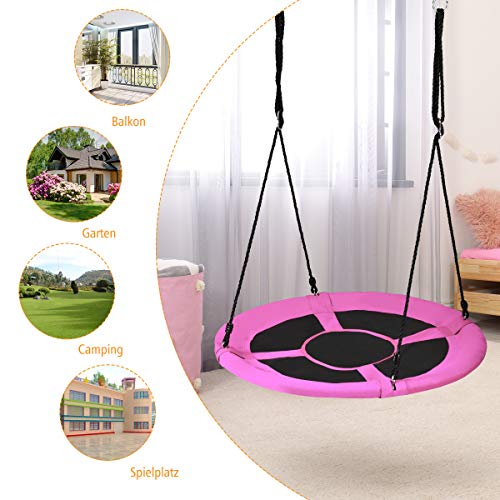 DREAMADE Nestschaukel Garten Schaukel höheverstellbar für In- und Outdoor, Tellerschaukel Rundschaukel Hängeschaukel für… – Bild 8