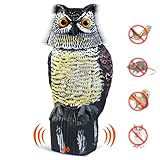 CampFENSE Owl Decoy with Rotating Head, Sculpture with Frightening Sound & Shadow Control (Batteries Not Included)
