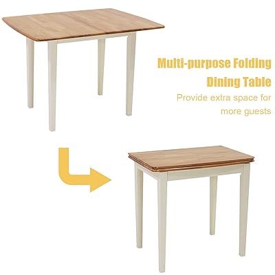 Buy Giantex 5 Piece Dining Table Set With Folding Tabletop Wood Kitchen Table And 4 Chairs Set Modern Extendable Dining Table 31 5 Inch To 42 Inch Compact Dinette Set For Small Space Apartment