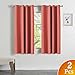 Turquoize Coral Thermal Insulated Blackout Curtains - 63 Inch Length Grommet Top, 2 Panels Set, Room Darkening for Bedroom & Living Room, 52 x 63 Inches