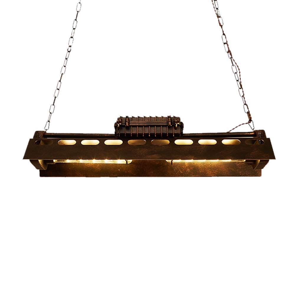 Windsor Home Deco Loft Industrial Hanging Pendant Chandelier, Wrought Iron Rectangle 4-Light Edison Ceiling Pendant Lights Fixture for Dining Room Restaurant Bar Art Lighting