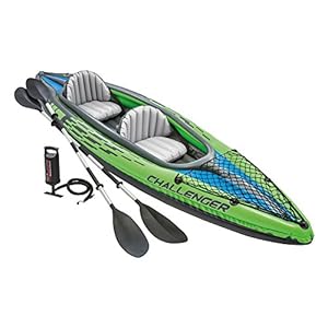 Intex Challenger Kayak, Inflatable Kayak Set with Aluminum Oars and High Output Air-Pump