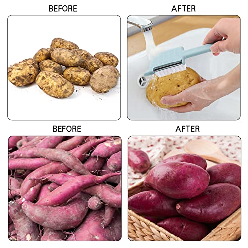 6 Piece Vegetable Brush Fruit Vegetable Brush, Plastic Veggie Brushes