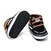 Delebao Infant Toddler Baby Lace Up Soft Sole High-top Suede Warm Sneakers Snow Boots (12-18 Months, Black)