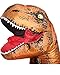 Halloween Inflatable T-Rex Dinosaur Blow Up Dress Up Funny Simulation Luxury Cosplay Costume Suit(Adult Size, Brown)