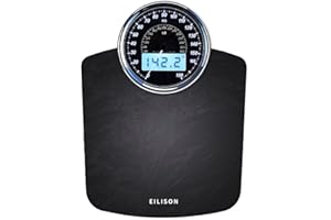 EILISON Highly Advance 2-in-1 Digital & Analog Weighing Scale for Body Weight-400lbs, 4 High Precison GX Sensor Accurate, Thick Tempered Glass, Extra Large Display (red) (New Black)