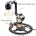 Y-Nut Loft Style Vintage Metal Dimmable Table Lamp with Wood Base, Sam, Steampunk Industrial, Night Light, Desk Light, QTF-SJ01