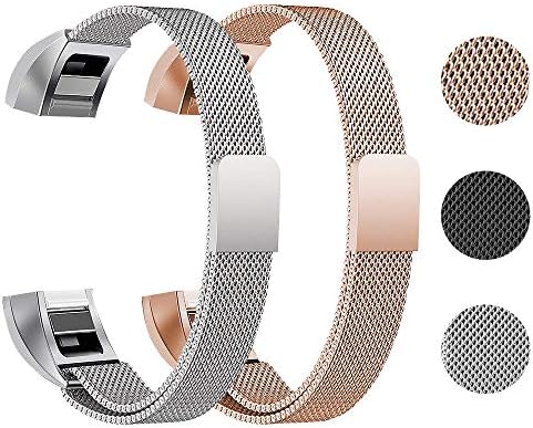 Replacement Metal Bands for Fitbit Alta and Fitbit Alta HR, Adjustable Milanese Stainless Steel Mesh Magnetic Replacement Strap, Replacement Band for Women & Men, Great Gift Choice