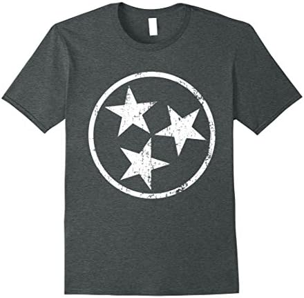 Mens Tennessee Flag Vintage Grunge Distressed Graphic T-Shirt Large Dark Heather