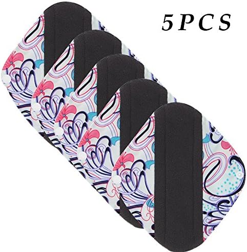 Vanki 5pcs Menstrual Pad Bamboo Cloth Reusable Washable Mama Sanitary Pad Liner 26# S