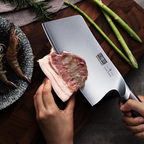 HOSHANHO Cleaver Knife 7 Inch, Ultra Sharp Vegetable Meat Chopper Knife | Japanese High Carbon Steel Chopper Butcher Knife, Multifunction Cooking Knife for Home Kitchen and Restaurant