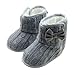 Gotd Baby Girls Snow Boots Bowknot Soft Sole Winter Warm Shoes Prewalker (12-18 Months, Gray)