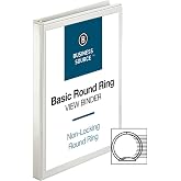 Business Source 1/2" Round-Ring View Binder