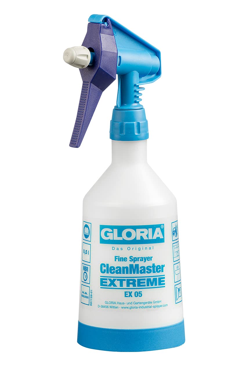 GLORIA CleanMaster EXTREME EX 05 Fine Sprayer | For Cleaning and Disinfection | Compact Hand Sprayer | 0.5 Litre Filling Capacity | For Agents with pH Value 4-11 | Oil-Resistant