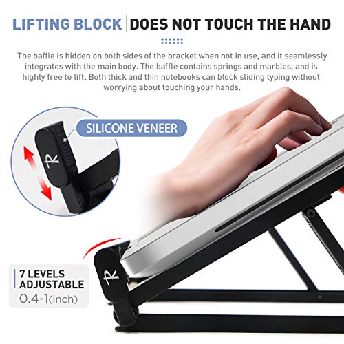 Portable Laptop Stand Adjustable Aluminium Alloy Laptop Stand Foldable Ventilated for MacBook and Notebook Black