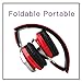 Gacho Wireless On Ear Headphone, Support TF Card, Sleek and Durable Headset with Constant Stylish blinking lights, Stereo Sound with Heavy Bass, Fold-able Make it more Easier to Carry-Red