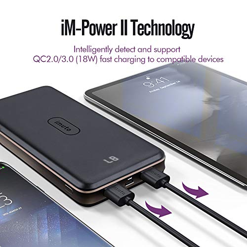 Wireless Portable Charger 20000mAh, imuto USB C Power Bank PD 18W with