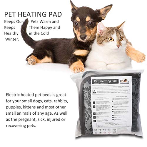 Yichang Heated Pet Beds for Cats Small Dogs Electric Pets Heating Pads Safety Warming Mats Heater Adjustable Waterproof Chew Resistant Cord 17.7"×17.7" - Thumbnail 6
