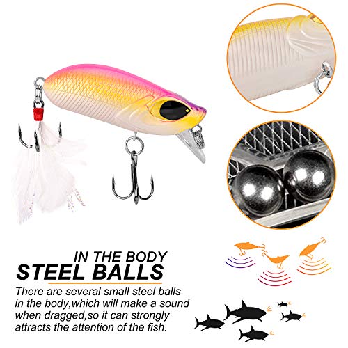 ZACX Angelköder Super Cast 3D Spinnerbaits Cranbaits Jerkbaits Popper Baits Hard Bait Minnow Köder für Barsch Forelle… – Bild 5