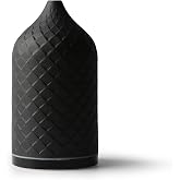 ZEIGGA LAB Essential Oil Diffuser for Home, Ceramic Aromatherapy Diffuser for Essential Oils, 120ml Oil Diffuser with Waterless Auto-Off and 7 LED Lights for Large Room Yoga Spa (Black)