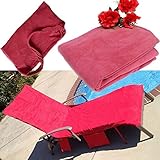 KING DO WAY Microfiber Lounge Chair Beach Towel With Pockets Holidays Sunbathing Quick Drying Towels Pink