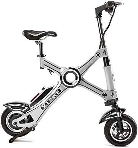 X1 Bike The Latest 100% ELECTRIC FOLDING MOTORCYCLE BICYCLE Zero Emission Ebike Scooter with Dual Suspension 265lb Weight Limit | URBAN MODEL 35 Miles Range | 19 MPH Top Speed | WHITE