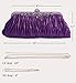 Pulama® - Evening Handbag Classic Satin Detachable Strap Purple Clutch