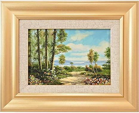 Amazon Co Jp A ディッキンソン 花の小径２ Sm号 油彩画 風景画 森林 花畑 自然 インテリア 油絵 絵画 Fk110 ホーム キッチン