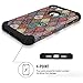 Hocase iPhone 8 Plus Case, iPhone 7 Plus Case, Heavy Duty Shockproof Protection Hard Plastic+Silicone Rubber Hybrid Protective Case for iPhone 7 Plus/iPhone 8 Plus - Mandala Flowers/Black